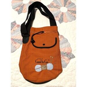 Eagle Good To Go Knitting Drawstring Bag Orange Canvas
